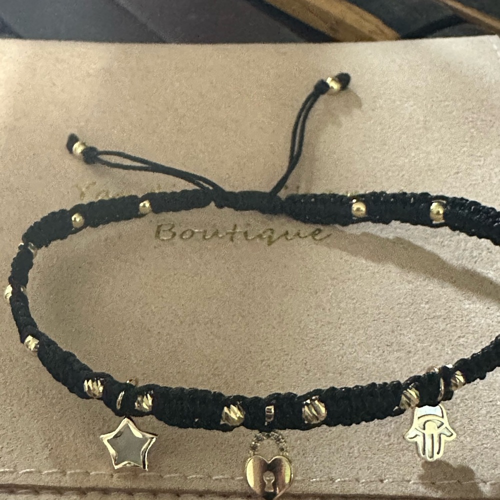 Black and Gold Charm Bracelet